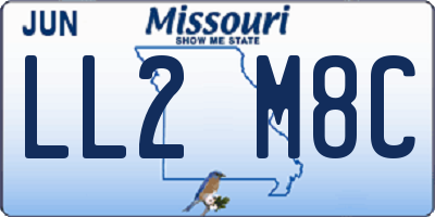 MO license plate LL2M8C