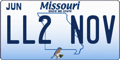 MO license plate LL2N0V