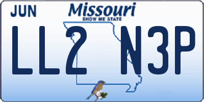 MO license plate LL2N3P
