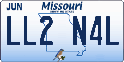 MO license plate LL2N4L