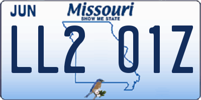 MO license plate LL2O1Z