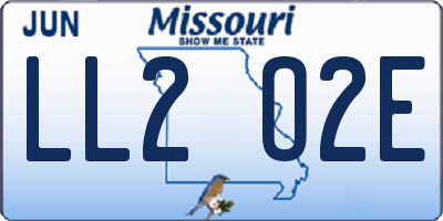 MO license plate LL2O2E