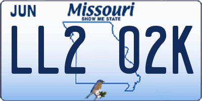 MO license plate LL2O2K