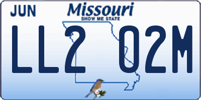 MO license plate LL2O2M