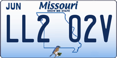 MO license plate LL2O2V
