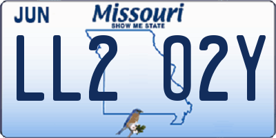 MO license plate LL2O2Y
