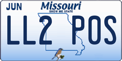 MO license plate LL2P0S
