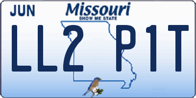 MO license plate LL2P1T