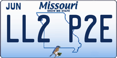 MO license plate LL2P2E