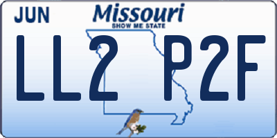 MO license plate LL2P2F