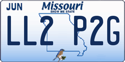 MO license plate LL2P2G