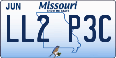 MO license plate LL2P3C