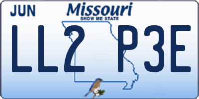MO license plate LL2P3E