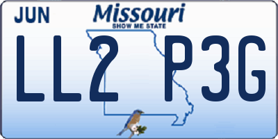 MO license plate LL2P3G