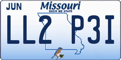 MO license plate LL2P3I