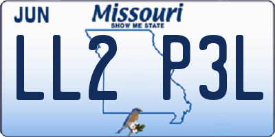 MO license plate LL2P3L