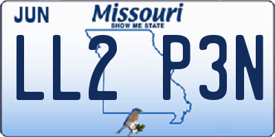 MO license plate LL2P3N