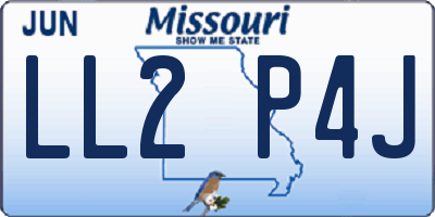 MO license plate LL2P4J