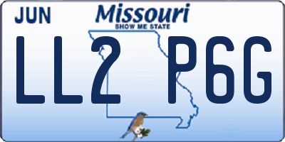MO license plate LL2P6G