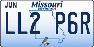 MO license plate LL2P6R