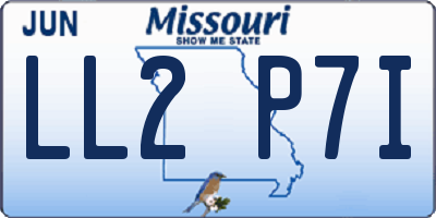 MO license plate LL2P7I