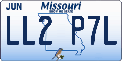 MO license plate LL2P7L