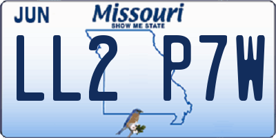 MO license plate LL2P7W