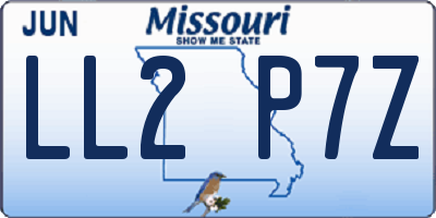 MO license plate LL2P7Z