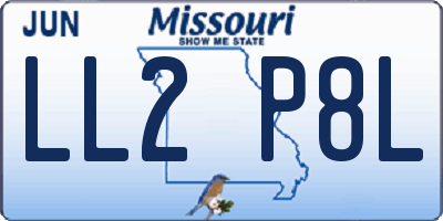 MO license plate LL2P8L