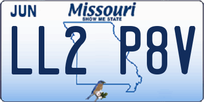 MO license plate LL2P8V