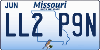 MO license plate LL2P9N