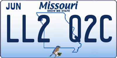 MO license plate LL2Q2C