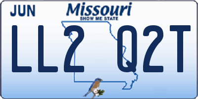 MO license plate LL2Q2T
