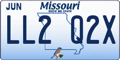 MO license plate LL2Q2X