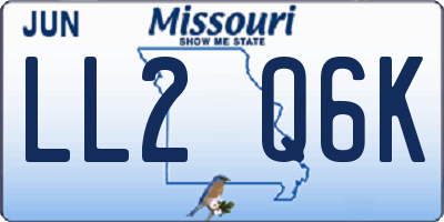 MO license plate LL2Q6K