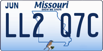 MO license plate LL2Q7C