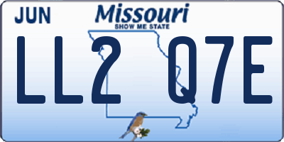 MO license plate LL2Q7E