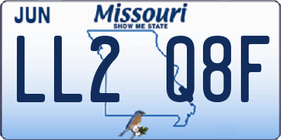 MO license plate LL2Q8F
