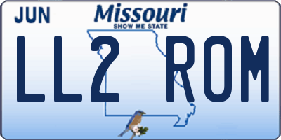MO license plate LL2R0M