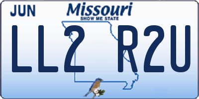 MO license plate LL2R2U