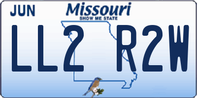 MO license plate LL2R2W