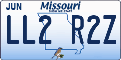 MO license plate LL2R2Z