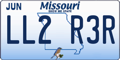 MO license plate LL2R3R