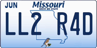 MO license plate LL2R4D