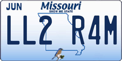 MO license plate LL2R4M