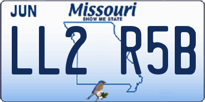 MO license plate LL2R5B