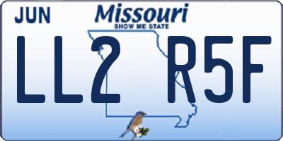 MO license plate LL2R5F
