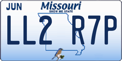 MO license plate LL2R7P