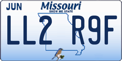 MO license plate LL2R9F