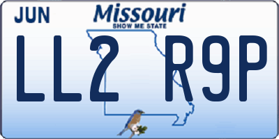 MO license plate LL2R9P
